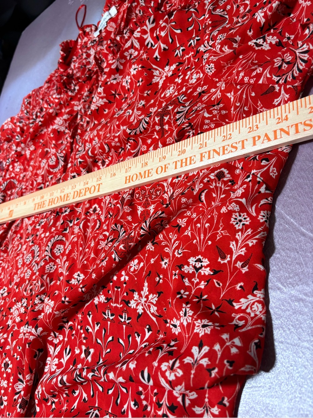 Rose & Olive Red Floral Ruffle Tie-Neck Tunic - Picture 8 of 13